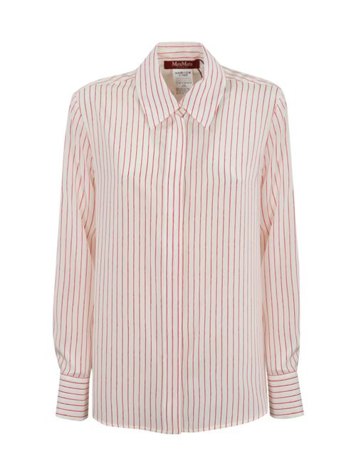 Camicia Lama in crepe de chine Bianco/Rosso MAX MARA STUDIO | 2516111031600004